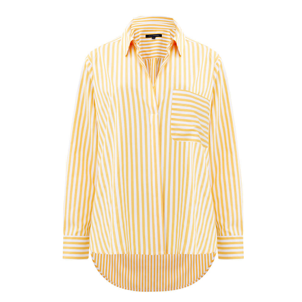 French Connection Thick Stripe Relaxed Popover Shirt